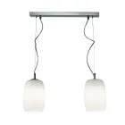 Lampadario a Due o Tre Lumi in Vetro Soffiato a Mano Made in Italy - Sibilla Viadurini
