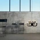 Lampadario a Sospensione a 16 o 32 Luci in Alluminio Bianco o Nero - Alviso Viadurini