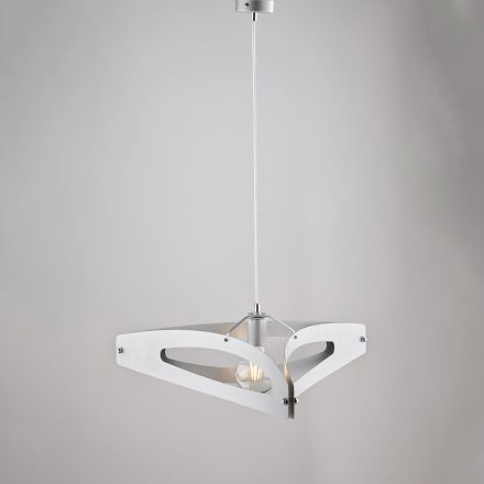 Lampadario a Sospensione in Metallo Bianco Cromo Argento per - Apus Viadurini