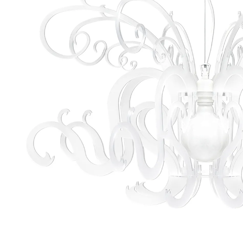 Lampadario a Sospensione in Plexiglass Bianco Design Riciclabile - Sancio Viadurini