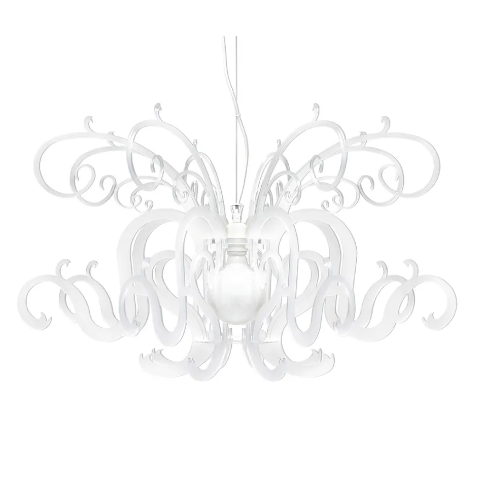 Lampadario a Sospensione in Plexiglass Bianco Design Riciclabile - Sancio Viadurini