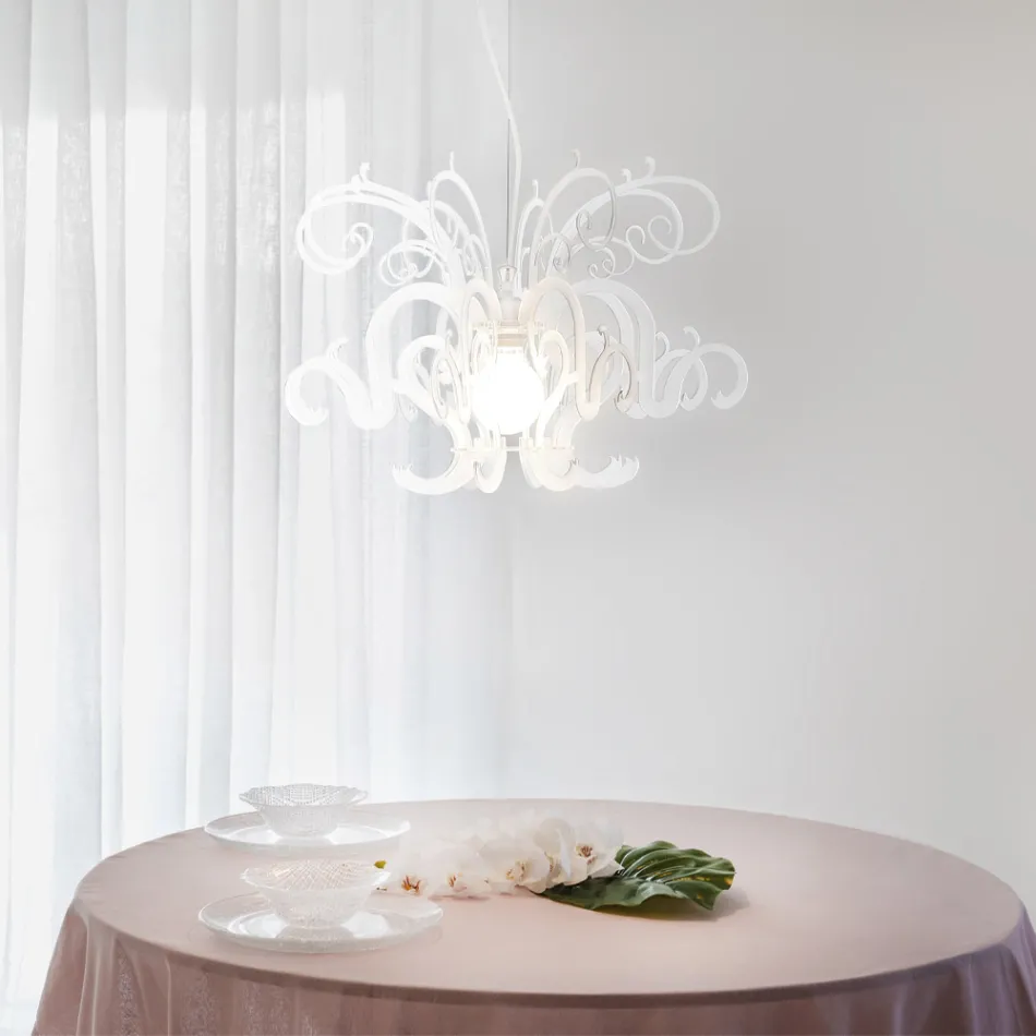 Lampadario a Sospensione in Plexiglass Bianco o Nero Riciclabile - Sancio Viadurini