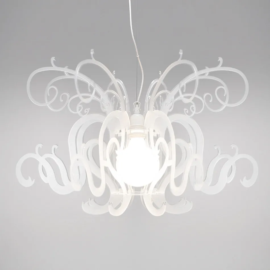 Lampadario a Sospensione in Plexiglass Bianco o Nero Riciclabile - Sancio Viadurini