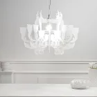 Lampadario a Sospensione in Plexiglass Bianco Satinato Made in Italy - Gea Viadurini