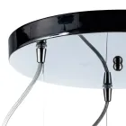 Lampadario a Tre Lumi e Barra Circolare in Vetro Soffiato Made in Italy - Soffio Viadurini