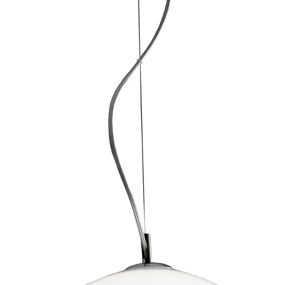 Lampadario a Tre Lumi Grandi Decentrati in Vetro Soffiato Made in Italy - Elisia Viadurini