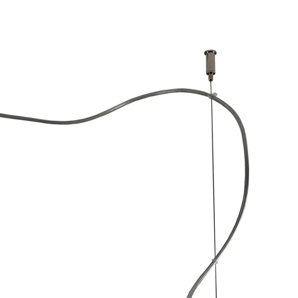 Lampadario a Tre Lumi Grandi Decentrati in Vetro Soffiato Made in Italy - Elisia Viadurini