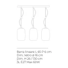 Lampadario a Tre Lumi in Vetro Soffiato Veneziano Made in Italy - Soffio Viadurini