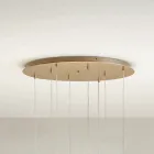 Lampadario Appeso in Metallo Verniciato Oro con 8 Luci LED - Cedro Viadurini