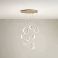 Lampadario Appeso in Metallo Verniciato Oro con 8 Luci LED - Cedro