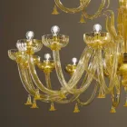 Lampadario Artigianale a 28 Luci in Vetro Veneziano e Oro Made in Italy - Regina Viadurini