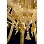 Lampadario Artigianale a 28 Luci in Vetro Veneziano e Oro Made in Italy - Regina Viadurini