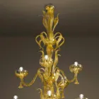Lampadario Artigianale a 28 Luci in Vetro Veneziano e Oro Made in Italy - Regina Viadurini