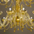 Lampadario Artigianale a 28 Luci in Vetro Veneziano e Oro Made in Italy - Regina Viadurini