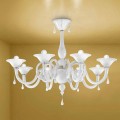 Lampadario Artigianale a 8 Luci in Vetro di Venezia, Made in Italy - Margherita