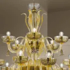 Lampadario Artigianale da 18 Luci in Vetro di Venezia, Made in Italy - Regina Viadurini