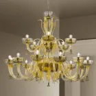 Lampadario Artigianale da 18 Luci in Vetro di Venezia, Made in Italy - Regina Viadurini