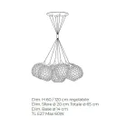 Lampadario Artigianale in Vetro di Venezia e Metallo - Bolle Balloton Viadurini
