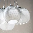 Lampadario Artigianale in Vetro di Venezia e Metallo - Bolle Balloton Viadurini