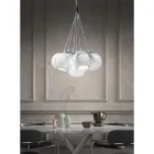 Lampadario Artigianale in Vetro di Venezia e Metallo - Bolle Balloton Viadurini