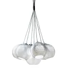 Lampadario Artigianale in Vetro di Venezia e Metallo - Bolle Balloton Viadurini