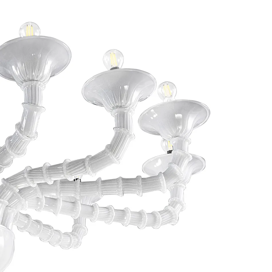 Lampadario Artigianale in Vetro Veneziano Soffiato Stile Classico - Vanity Viadurini