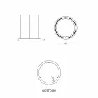 Lampadario Bianco di Design con Rosone in Metallo Made in Italy - Slide Giotto Viadurini