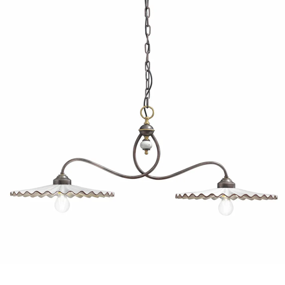 Lampadario bilancere in ceramica lucida Ferroluce L'Aquila  Viadurini
