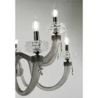Lampadario Classico 12 Luci in Vetro Artigianale di Lusso Italiano - Saline Viadurini