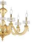 Lampadario Classico 12 Luci in Vetro Artigianale di Lusso Italiano - Saline Viadurini