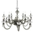Lampadario Classico 12 Luci in Vetro Artigianale di Lusso Italiano - Saline Viadurini