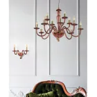 Lampadario Classico 12 Luci in Vetro Italiano a Mano e Metallo - Oliver Viadurini