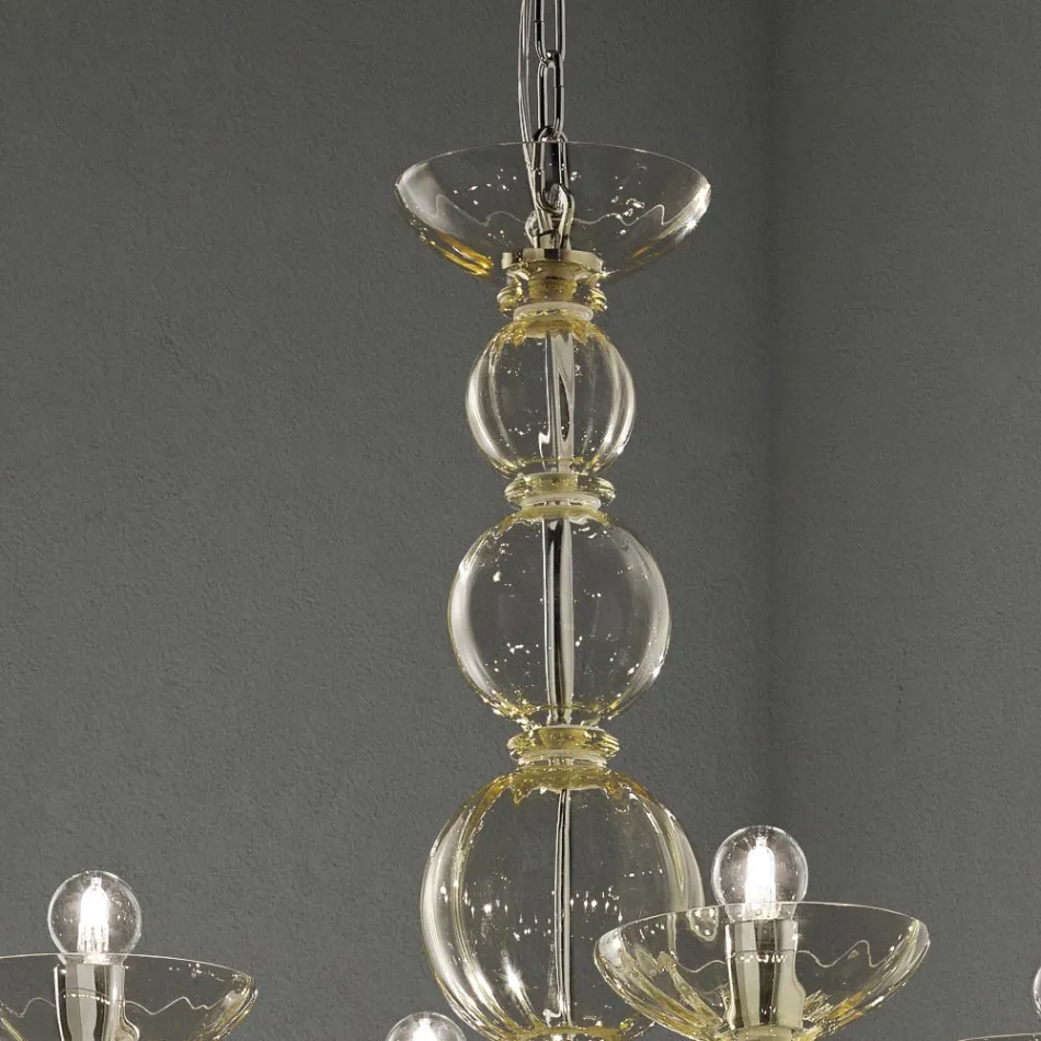 Lampadario Classico 12 Luci in Vetro Veneziano Made in Italy - Foscarino Viadurini