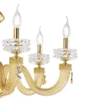 Lampadario Classico 18 Luci in Vetro Artigianale di Lusso Italiano - Saline Viadurini