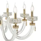 Lampadario Classico 18 Luci in Vetro Artigianale di Lusso Italiano - Saline Viadurini