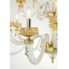 Lampadario Classico 18 Luci in Vetro Artigianale di Lusso Italiano - Saline Viadurini