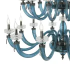 Lampadario Classico 18 Luci in Vetro Artigianale di Lusso Italiano - Saline Viadurini