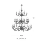 Lampadario Classico 30 Luci in Vetro Artigianale di Lusso Italiano - Saline Viadurini