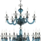 Lampadario Classico 30 Luci in Vetro Artigianale di Lusso Italiano - Saline Viadurini