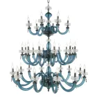 Lampadario Classico 30 Luci in Vetro Artigianale di Lusso Italiano - Saline Viadurini