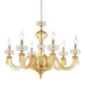Lampadario Classico 6 Luci in Vetro Artigianale di Lusso Italiano - Saline