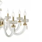 Lampadario Classico 8 Luci in Vetro Artigianale di Lusso Italiano - Saline Viadurini