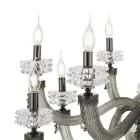 Lampadario Classico 8 Luci in Vetro Artigianale di Lusso Italiano - Saline Viadurini