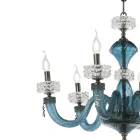 Lampadario Classico 8 Luci in Vetro Artigianale di Lusso Italiano - Saline Viadurini