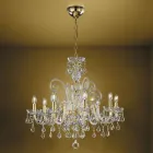 Lampadario Classico 8 Luci in Vetro Veneziano Made in Italy - Fiorentino Viadurini