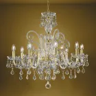 Lampadario Classico 8 Luci in Vetro Veneziano Made in Italy - Fiorentino Viadurini