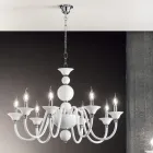 Lampadario Classico 8 Luci Vetro Fatto a Mano Italiano di Lusso - Memore Viadurini