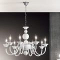 Lampadario Classico 8 Luci Vetro Fatto a Mano Italiano di Lusso - Memore