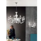 Lampadario Classico 8 Luci Vetro Fatto a Mano Italiano di Lusso - Memore Viadurini