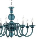 Lampadario Classico 8 Luci Vetro Fatto a Mano Italiano di Lusso - Memore Viadurini